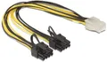 Produktbild: DeLOCK 4X Kabel PCI Express Stromversorgung 6 Pin Buchse > 2 x 8 Pin Stecker