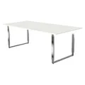 Produktbild: Kerkmann Konferenztisch Yukon weiß rechteckig, Kufen-Gestell silber, 200,0 x 100,0 x 68,0 - 82,0 cm