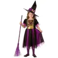 Produktbild: Metamorph Hexen-Kostüm Hexenkostüm für Mädchen - Halloween Kostüm Kinder, Schönes Hexenkleid mit farbwechselnder Vorderseite lila 116