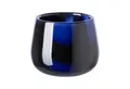 Produktbild: Fink Dekovase MARLY Glasvase - blau-schwarz - Glas - H. 11cm x B. 13,5cm - Windlicht (1xGlasvase, Windlicht, Blumenhalter - Glasgefäß), Glas Blumenvase Laterne Tischvase Kerzenhalter - Vielseitig & Elegant