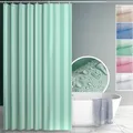 Produktbild: ANRO Duschvorhang Badewanne Vorhang Duschvorhänge Waschbar mit Duschvorhangringe Haken Textile Vorhänge aus Stoff 100% Polyester wasserdicht Grün 180x200cm