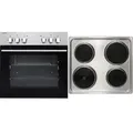Produktbild: Backofen Herdset Einbau Set Kochfeld Edelstahl 3 Stufen 55 L Respekta EB6000IXN - Silber