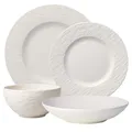 Produktbild: Villeroy & Boch Manufacture Rock Blanc Geschirr-Set, 4-teilig, wunderschön gearbeitetes und zeitloses Geschirr, Gläser und Besteck