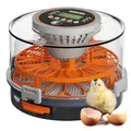 Produktbild: Brutautomat vollautomatisch Okköbi – Inkubator für 12 oder 20 Eier – Brutmaschine mit automatischem Wenden und Feuchtigkeitsregelung – Eier testen mit integrierter Lampe – einfach zu bedienen