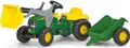 Produktbild: rolly toys Kid John Deere Trettraktor mit Schaufellader und Anhänger, Maße: 161x47x55 cm; 02 311 0