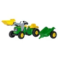Produktbild: Rolly Toys Trettraktor rollyKid John Deere mit Anhänger + Frontlader, Traktor