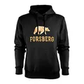Produktbild: FORSBERG Herren Hoodie mit Bärenlogo | Stylischer Kult-Hoodie mit Polygonbär | Hoher 60% Baumwolle / 40% Polyester, Farbe:schwarz, Größe:S