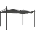 Produktbild: DELUKE Terrassenüberdachung Mit Schiebedach OLIMP Anthrazit 395x292x230cm Pergola Garten Pavillon Rankhilfe Sonnenschutz Gartenpergola