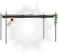 Produktbild: DELUKE® Terrassenüberdachung mit Schiebedach OLIMP | Anthrazit 395x292x230cm | Pergola Garten Pavillon Rankhilfe Sonnenschutz Gartenpergola Gartenpavillon mit Sonnendach