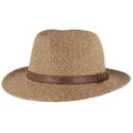 Produktbild: Breiter Strohhut Bogart Strohhut Kofferhut Kunstlederband mit UV Schutz 50+ braun M