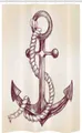 Produktbild: Abakuhaus Duschvorhang Badezimmer Deko Set aus Stoff mit Haken Breite 120 cm, Höhe 180 cm, Anker Realistische Marine-Entwurf