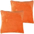 Produktbild: Bestlivings Dekokissen Kuschel Kissenbezug mit Reißverschluss 45 x 45 cm Orange 2er Pack