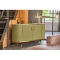 Produktbild: KAWOLA Sideboard MARIA Marmorplatte Kunstleder olivgrün