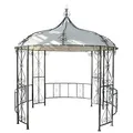 Produktbild: Mendler Pergola Almeria, Rundpavillon Garten Pavillon, stabiles Stahl-Gestell Ø 3m - Creme