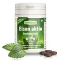 Produktbild: Eisen aktiv, hochdosiert, 50mg - 120 Tabletten, vegan. Eisenbisglycinat - gut verträglich - gegen Müdigkeit & Erschöpfung, Eisenmangel. OHNE künstliche Zusätze - laborgeprüft. Von Greenfood.