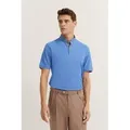 Produktbild: bugatti Poloshirt mit Stehkragen blau|grau XXL