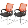 Produktbild: MCW 2er-Set Konferenzstuhl Ancona Kunstleder Orange