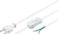 Produktbild: Netzkabel mit Schalter 1,5m Stromkabel Eurostecker Euro 8 Stecker weiß weiss