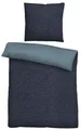 Produktbild: Biberna Melange- Flanell Bettwäsche 'Uni' 135 x 200 cm Dunkelblau- 0840500256001