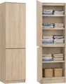 Produktbild: Home Collective Kleiderschrank, Garderobenschrank, Mehrzweckschrank 2-türig mit 5 Einlegeböden | Vielseitiger Schrank für Schlafzimmer, Flur oder Büro | Sonoma