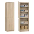 Produktbild: Home Collective Kleiderschrank, Garderobenschrank, Mehrzweckschrank 2-türig mit 5 Einlegeböden | Vielseitiger Schrank für Schlafzimmer, Flur oder Büro | 50x40x180 cm (BxTxH) | Sonoma