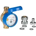 Produktbild: Schlösser Armaturen - Js Zapfhahnzähler - Wasserzähler Kaltwasser, Länge 110 Mm, 3/4 Zoll Anschlussgewinde, Mit Aktueller Eichung