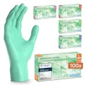 Produktbild: ARNOMED Einweghandschuhe Grün 100 Stück/Box, Nitrilhandschuhe L, Einmalhandschuhe, Handschuhe Einweg puderfrei, latexfreie Gummihandschuhe, Einweghandschuhe in XS, S, M, L & XL verfügbar