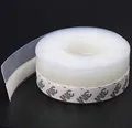 Produktbild: DELAISI 5m Dichtungsband für Tür und Fenster, Selbstklebende Silikon-Tür Silikon-Wetterabisolierung, wasserdicht Dichtband Glasduschtür, transparent (25 mm Breite)