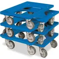 Produktbild: 6x Logistikroller/Kistenroller für Behälter 600 x 400 mm, Tragkraft 250 kg, blau