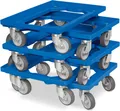 Produktbild: 6x Logistikroller/Kistenroller für Behälter 600 x 400 mm, Tragkraft 250 kg, blau