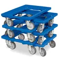 Produktbild: BRB 6X Logistikroller/Transportroller für Kisten 600x400 mm, Tragkraft 250 kg (blau)