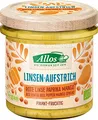 Produktbild: Allos Brotaufstrich mit roten Linsen, Paprika & Mango (140 g) - Bio