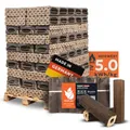 Produktbild: HEIZFUXX Holzbriketts PiniKay Octagon - Hartholzbriketts Palette 960 kg (96x10 kg) - Briketts mit Zugloch für Kamin, Heizkessel & Ofen - Schnell entzündbar, hoher Heizwert & geringer Aschegehalt