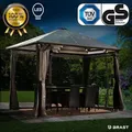 Produktbild: Alu Gartenpavillon SUMMERDREAM 3x3 grau inkl. LEDs