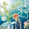 Produktbild: 20 Servietten Deep blue Sea Welt Unterwasser Ozean Oktopus Muscheln Deko 33x33cm