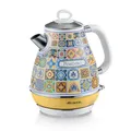 Produktbild: Ariete 2869 Elektrischer Wasserkocher Positano, 1,7 L Fassungsvermögen, mit Abnehmbarem Filter und 360° Kabelloser Basis, Mediterranes Design, Automatische Abschaltung, Edelstahlgehäuse, 2000 W
