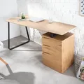 Produktbild: riess-ambiente Industrial Schreibtisch STUDIO 160cm Eichenoptik mit 3 Schubladen Laptoptisch Tisch Bürotisch - Braun