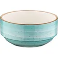 Produktbild: 6x Bonna Aura Aqua Banquet Stapelschale Schälchen rund 12cm 35cl 5,3cm tief Türkis Creme Porzellan AAQBNC12JO Bowl Tapas Snack Geschirr