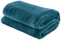 Produktbild: Erwin Müller Teddy-Fleece-Wohndecke Salerno, Fleece-Decke, Kuscheldecke Petrol Größe 130x170 cm - flauschig weich, pflegeleicht