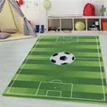 Produktbild: Kinderteppiche für Kinder Fußball Stadion Design Spielteppich Fußballfeld Motiv Waschbar Jungen & Mädchen Teppich für Kinderzimmer Babyzimmer Läufer Teppich Farbe: Grün, Grösse: 80 x 120 cm