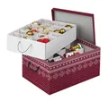 Produktbild: KreLeo Aufbewahrungsbox Karton für Christbaumkugeln, Dekor: 'Red Snowflake'