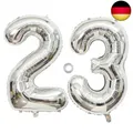 Produktbild: SNOWZAN Luftballon 23. Geburtstag Silber Mädchen Junge Zahl 23 Riesen
