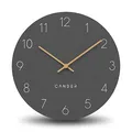 Produktbild: Cander Berlin MNU 2630 A Wanduhr lautlos ohne Ticken 30 cm analog Wohnzimmer Küche modern Vintage grau Holzzeiger