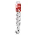 Produktbild: EMOS - 5-fach Steckdosenleiste 1,5m - 5 Schuko-Steckdosen 45° gedreht - 250 V, 16 A, 3680 W - hochwertige PVC-Isolierung - H05VV-F3G 1,5 mm2 - erhöhter Berührungsschutz - IP20 für Innen - weiß