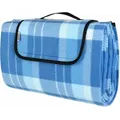 Produktbild: Picknickdecke Campingdecke Strandmatte Wasserdicht Wärmeisoliert Waschbar Fleece Faltbar Garten Stranddecke 195x150cm, Blau - Detex