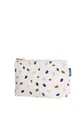 Produktbild: Kosmetiktasche groß - Kosmetik Organizer für Damen & Herren - Reise Kulturbeutel mit Muster - 100% Bio Baumwolle - Großes Hauptfach - GOTS, Grüner Punkt Zertifiziert (Greige/Blue Dots Print)