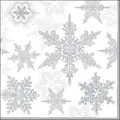 Produktbild: Ambiente Servietten Snow Crystals Silver Schneeflocken 33x33, 20 Stück