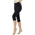 Produktbild: SOLIDEA Damen Leggings Modell Capri, Mikro-massierend Silver Wave Corsaro Vorbeugende Abgestufte Kompression (Schwarz, 38)
