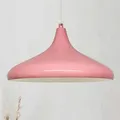 Produktbild: Champion Industrielle Pendelleuchte Aus Rosa Handbemaltem Metall – Vintage Kronleuchter E27 Ø35 Cm Für Wohnzimmer, Schlafzimmer Oder Esszimmer