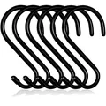 Produktbild: S-Haken, 15cm, schwarz, rostfrei, gummiert, Metall, 10 Stück, robust, vielseitig